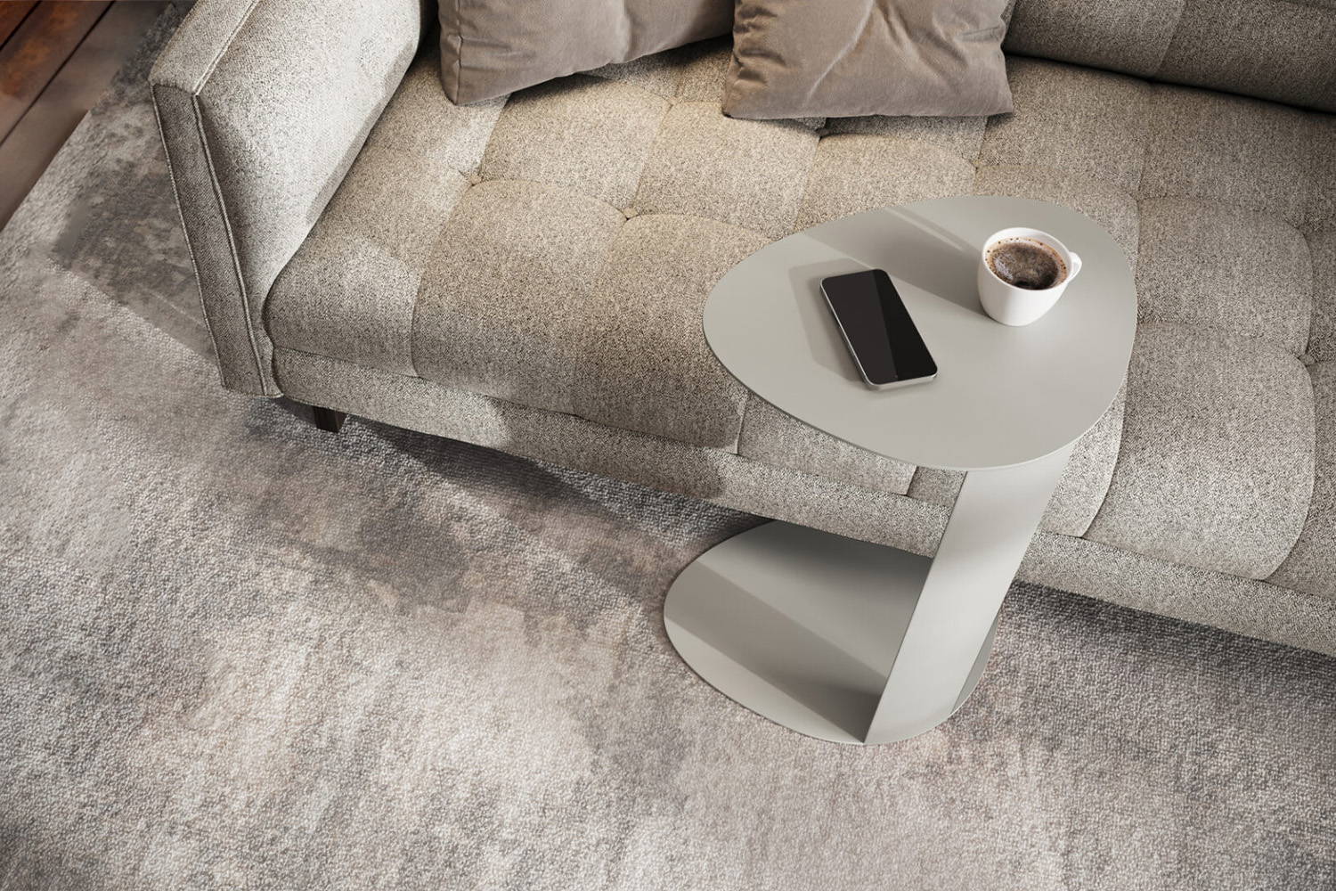 The Bink 1025 End Table in Stone finish,