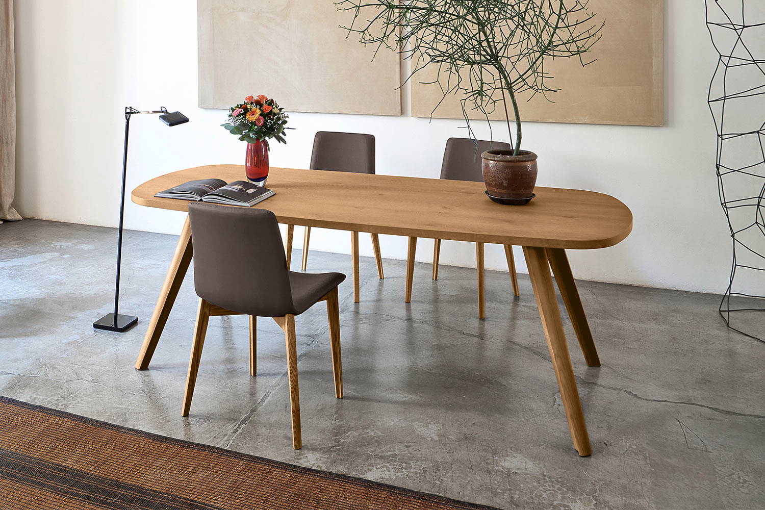 Bistrot oblong dining table with Charlotte chairs by San Giacomo