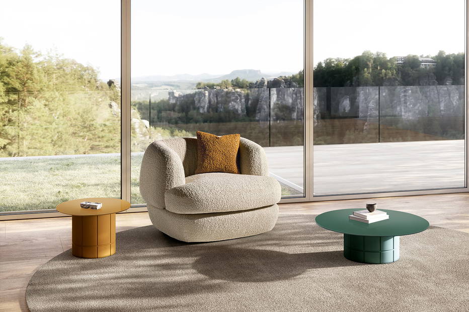 The Biza armchair with Alberoni tables.