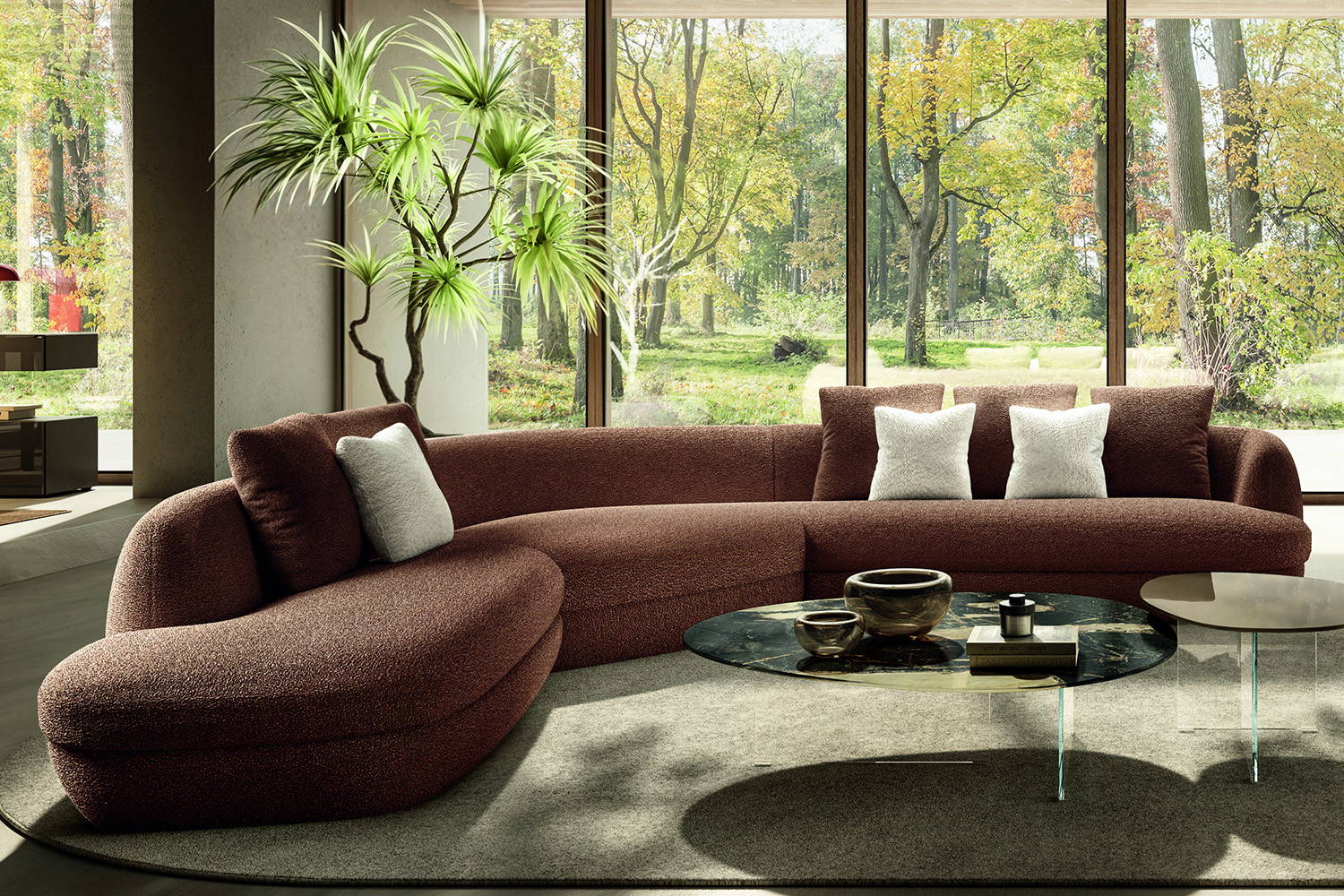 The Biza Corner Sectional Sofa With Peninsula by Monica Armani for Lago