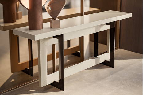 Blade Leather Base Console Table designed by Giorgio Soressi