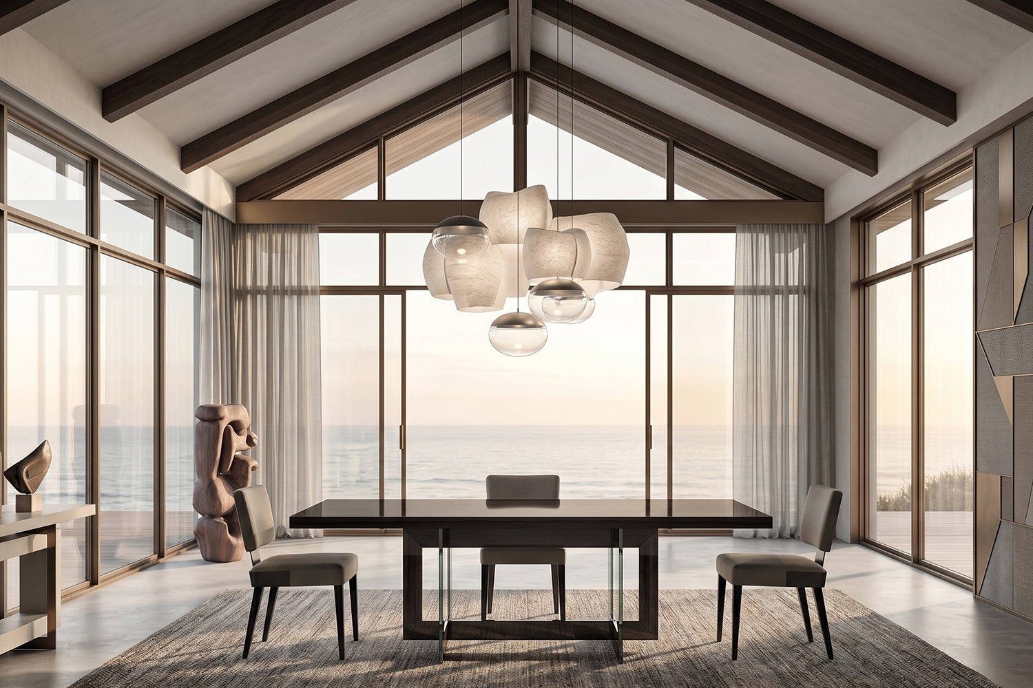 Blade Wood Base Dining Table