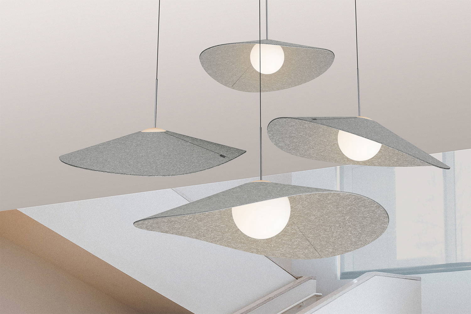 Bola Felt suspension lights by Pablo Designs