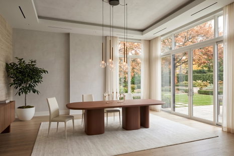 BonBon Triple Pedestal Dining Table Display Model