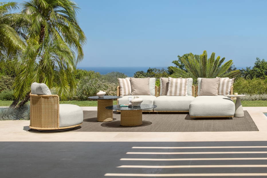 The Bond collection in beige wicker.