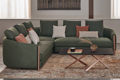 Bonnie corner sectional sofa designed by Bernhardt & Vella for Bontempi Casa