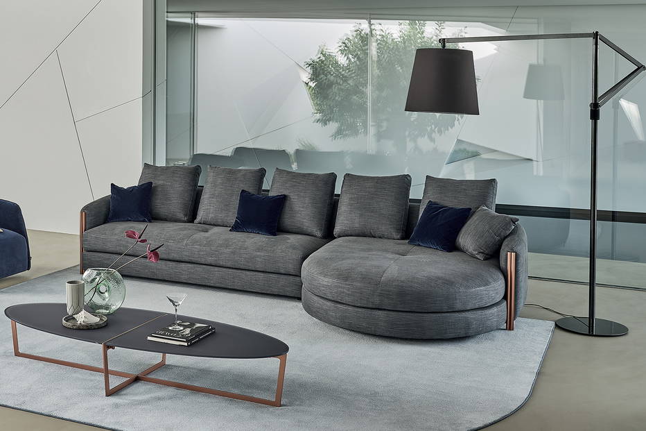 Bonnie sectional sofa with chaise designed by Bernhardt & Vella for Bontempi Casa