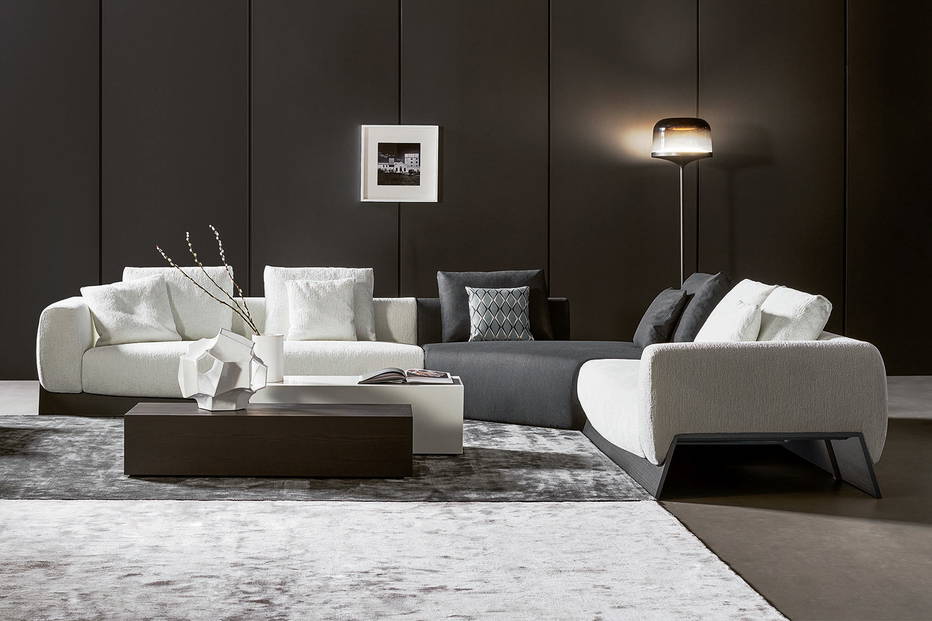 Boolean Corner Sectional Sofa with Peninsula designed by Giuseppe Viganò