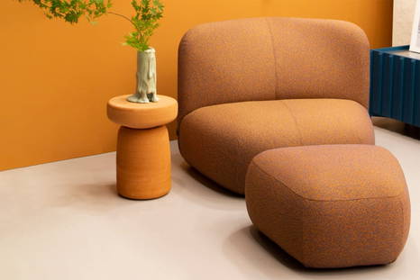 Botera Armchair and Botera Pouf with Tototò Side Table 