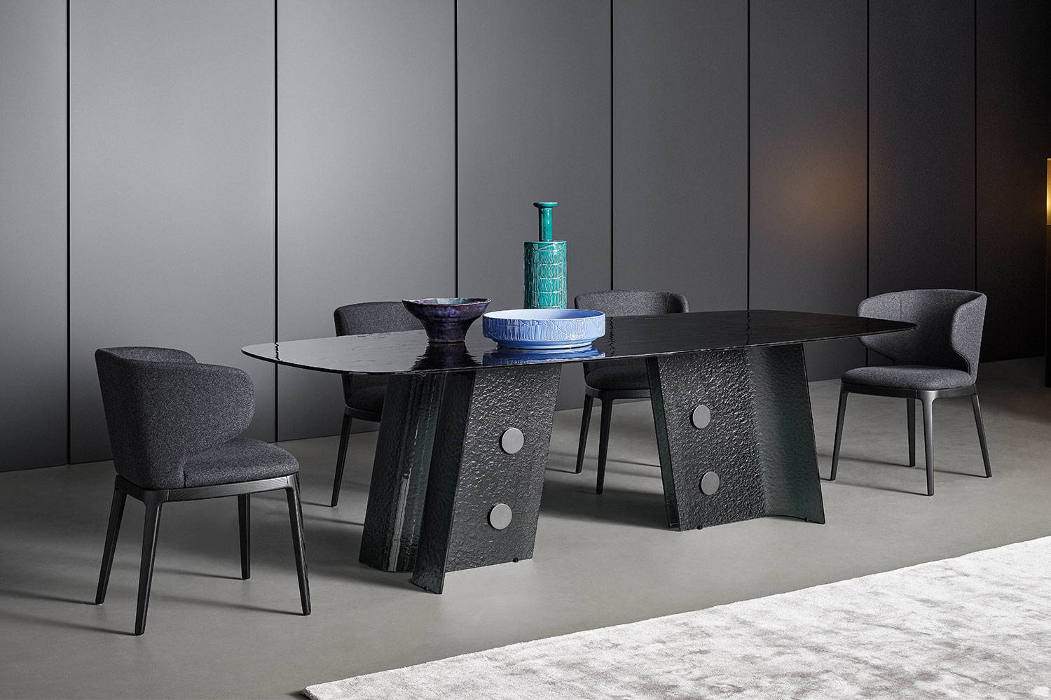 The Boton Glass Dining Table by Twins Design for Bonaldo.