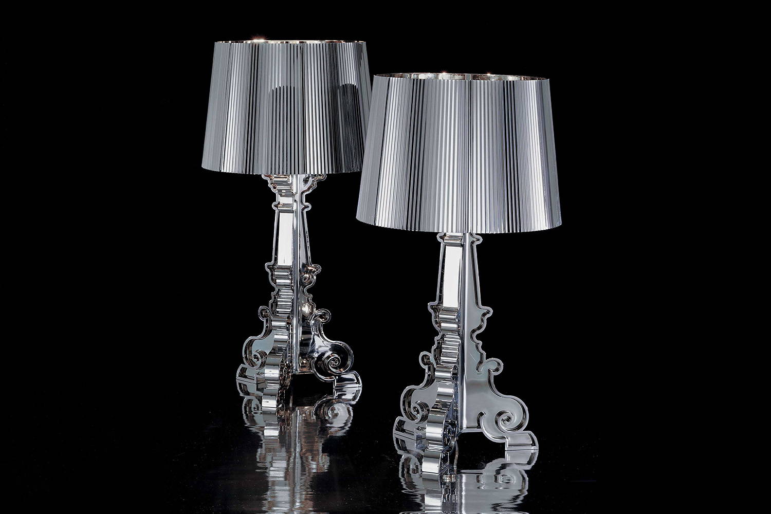 Bourgie Table Lamps in silver finish