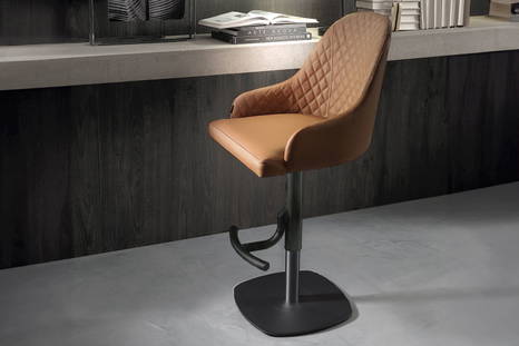 Brando bar stool is adjustable with gas lift pedal swivel base