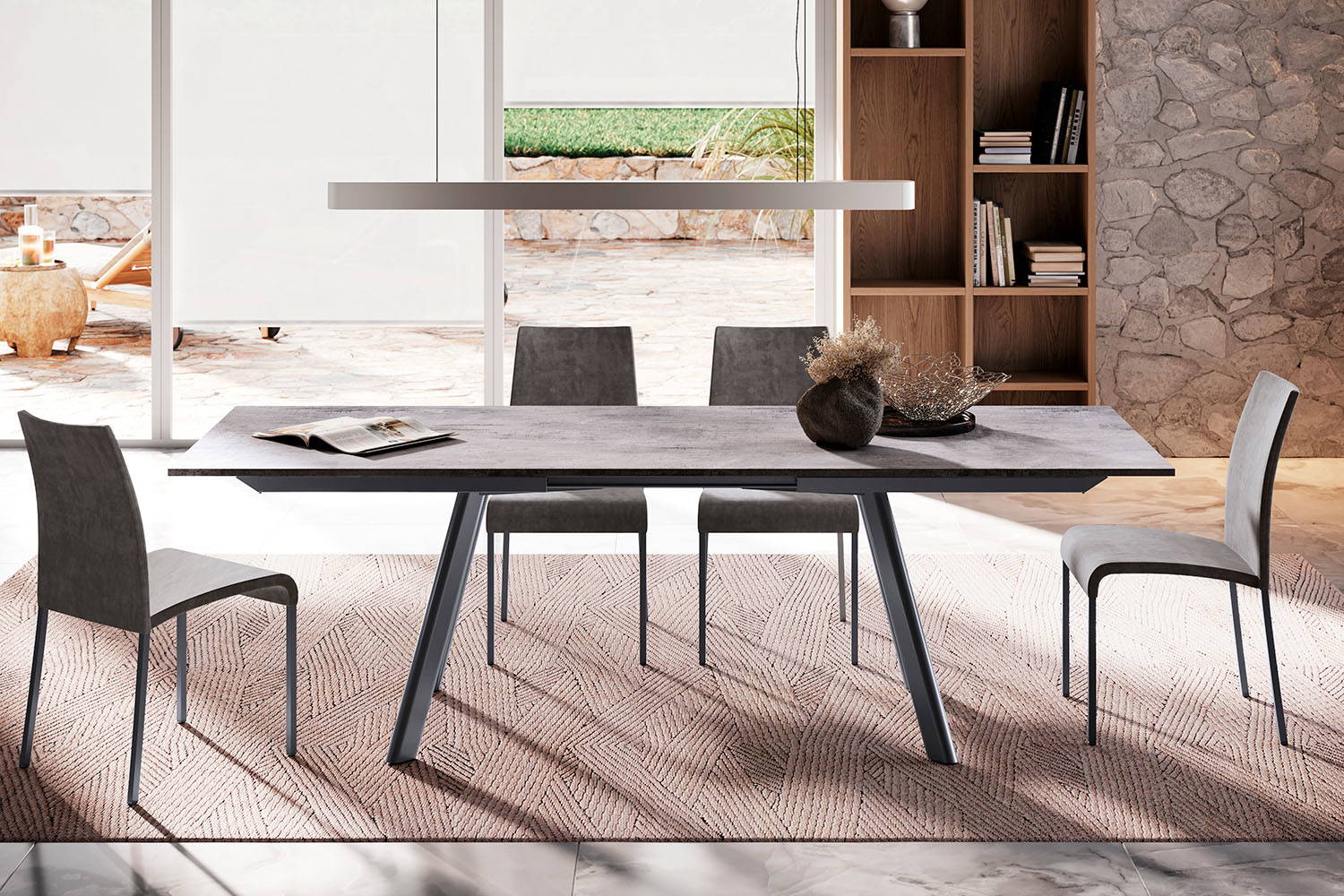 Brooklyn Dining Table comes in a metal frame available in various finishes