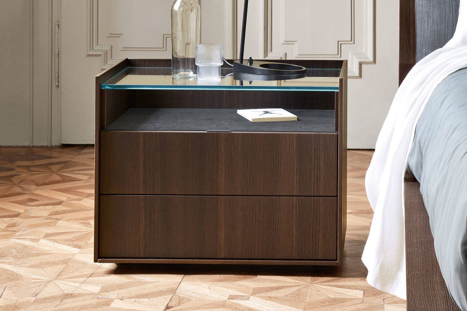 Cabaret Glass Nightstand