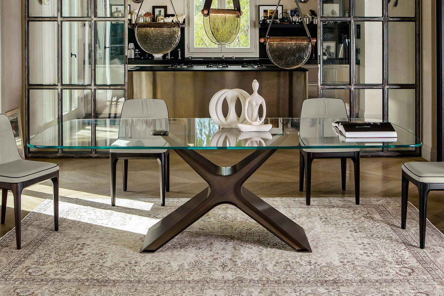 Calliope XXL Glass Dining Table by Tonin Casa
