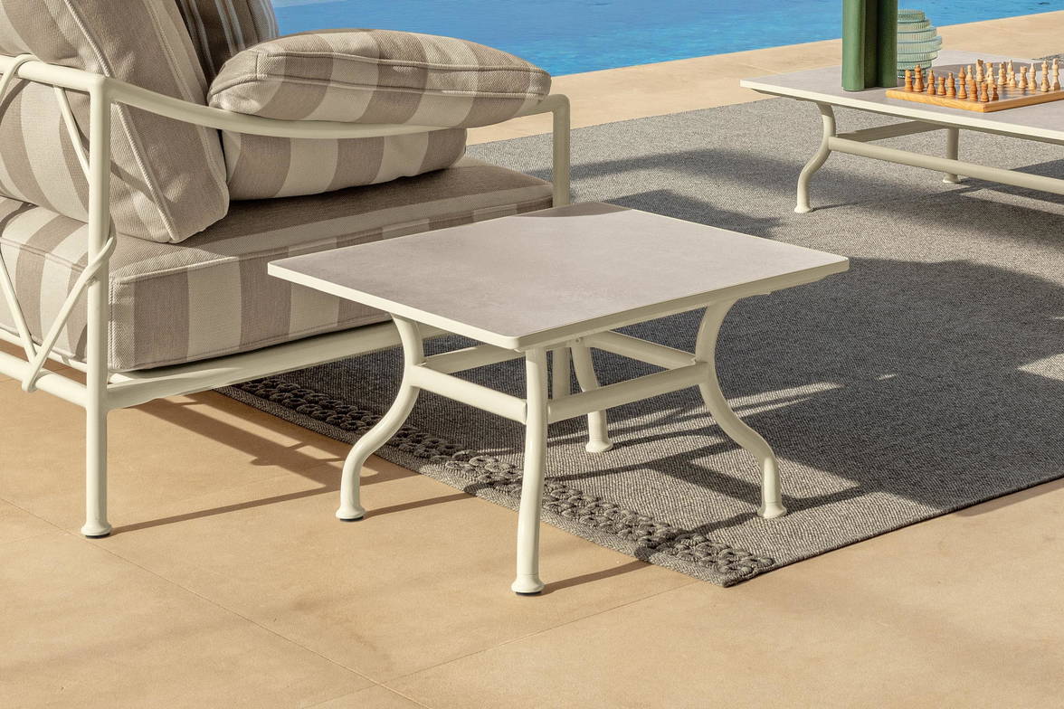 Close-up of the Capri end table. Close-up of the Capri end table.