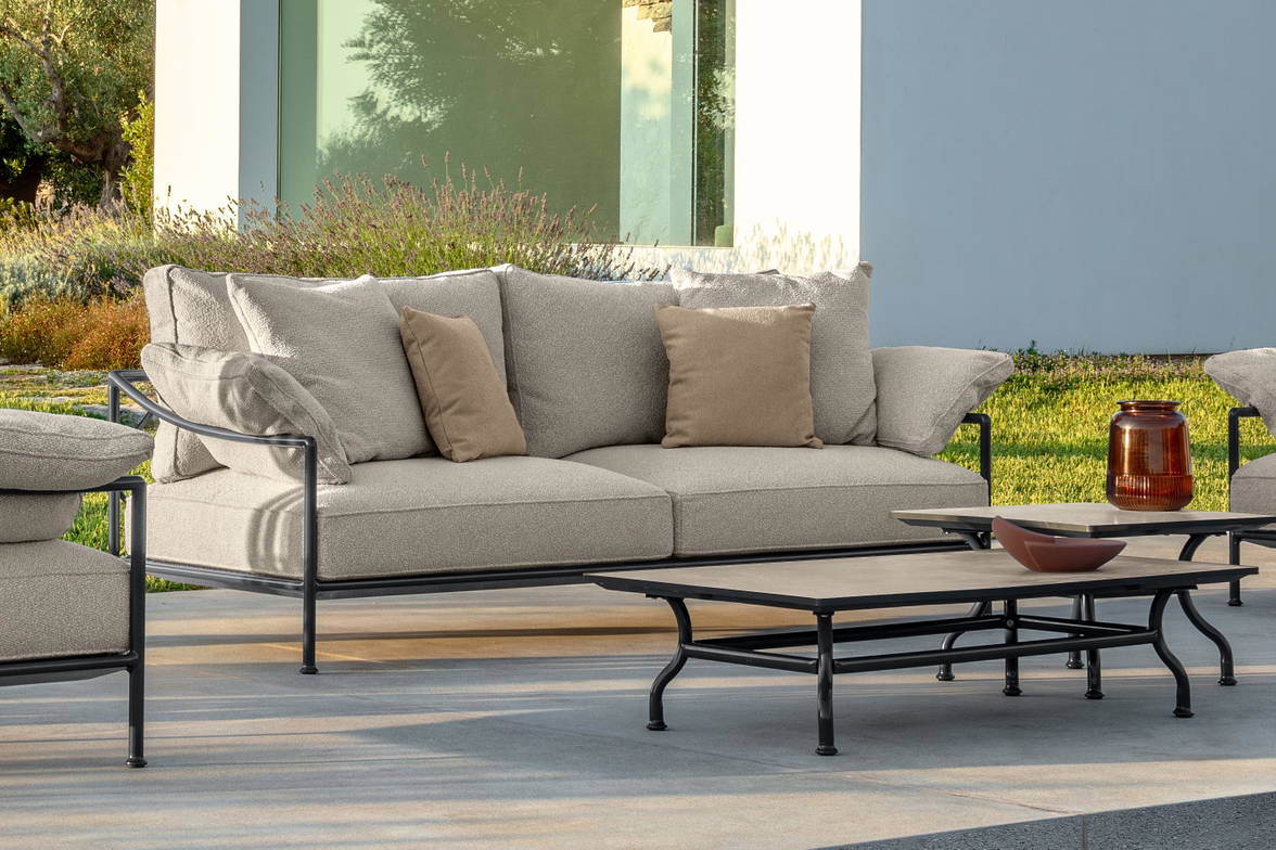 The Capri sofa with Capri coffee table. The Capri sofa with Capri coffee table.