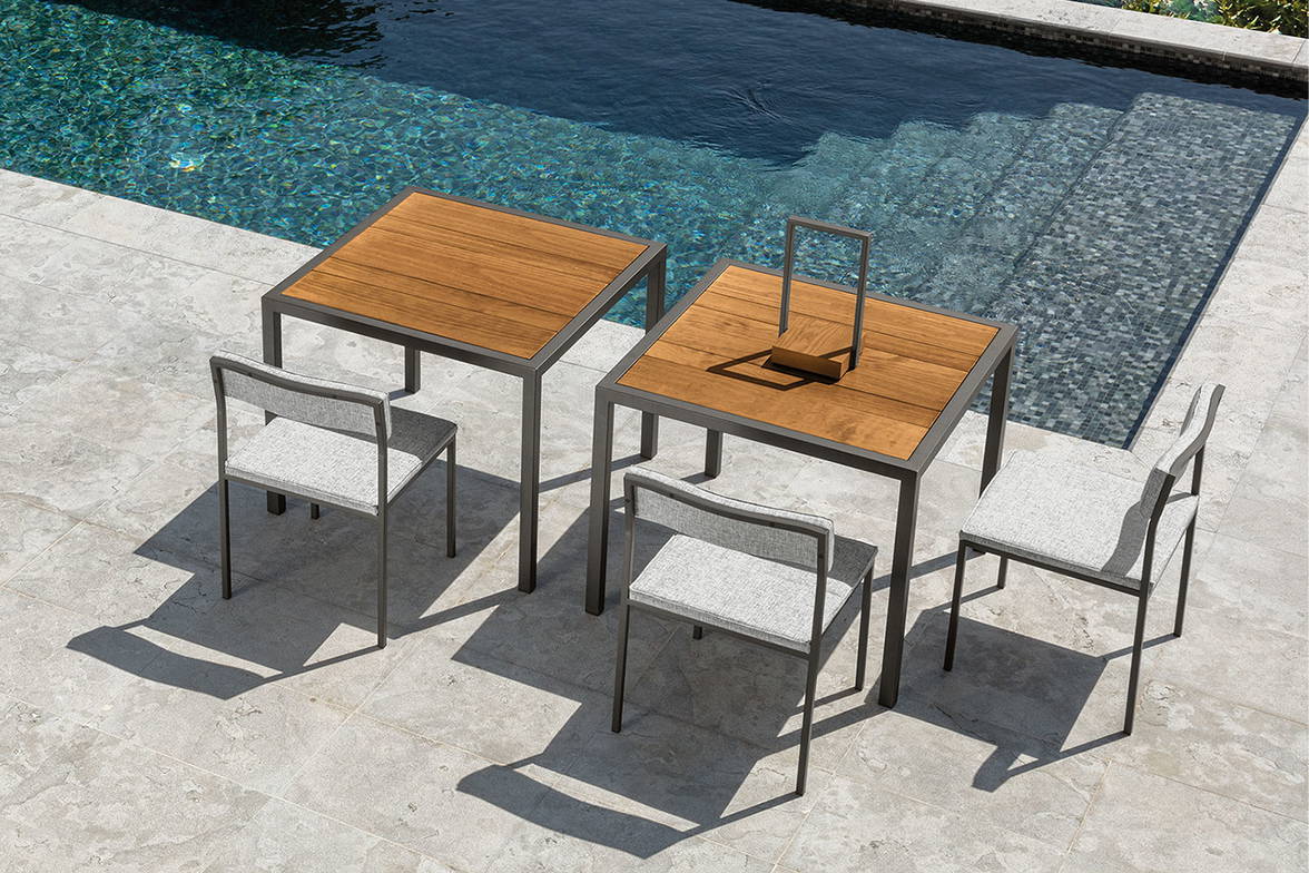 Aerial view of the Casilda bistro tables by Talenti Aerial view of the Casilda bistro tables by Talenti