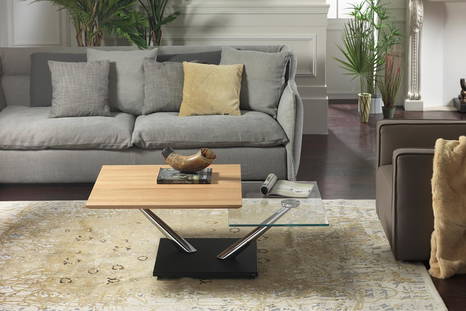 Cassius wood coffee table by Naos in a living area