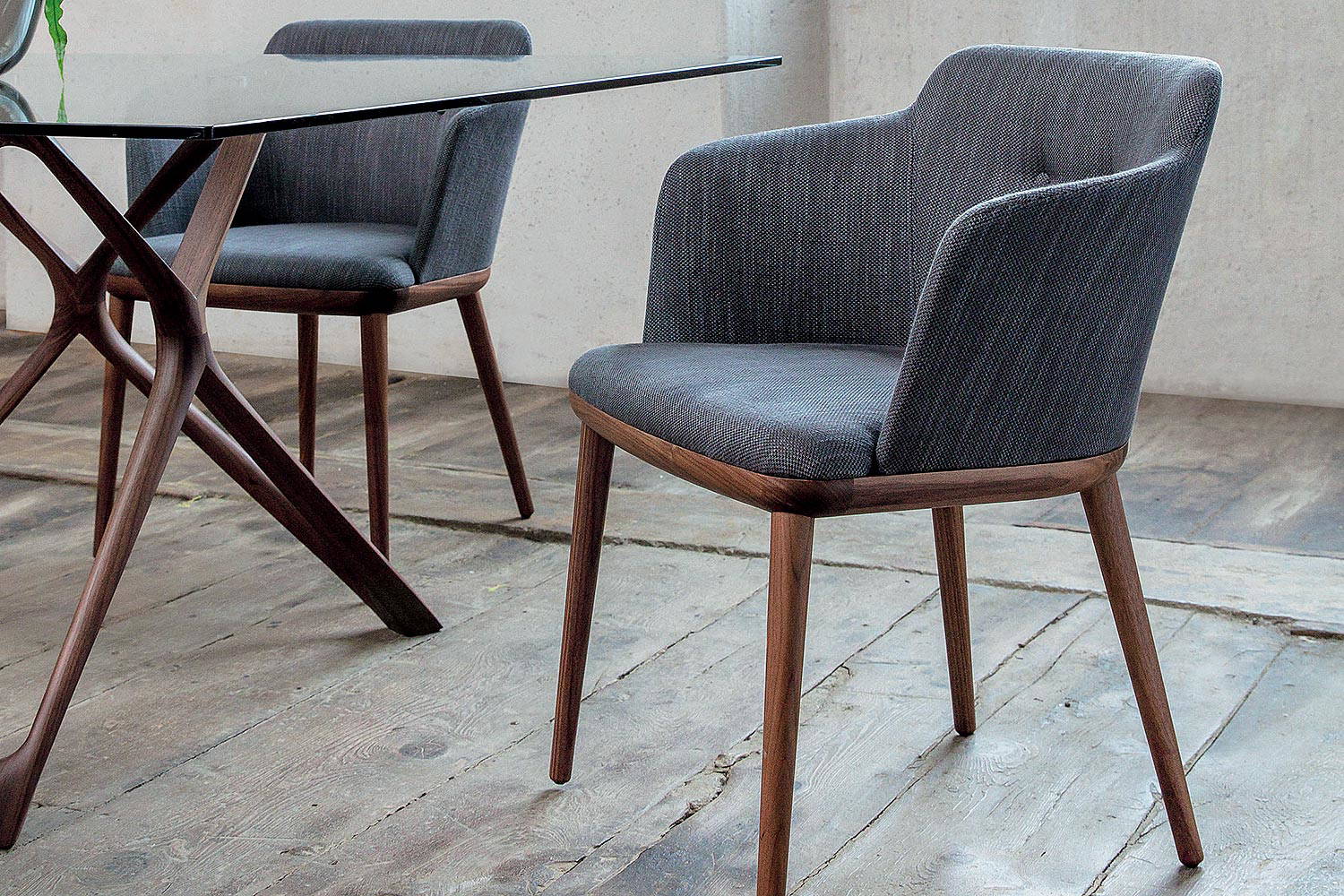 Celine armchair with Circe dining table by Porada
