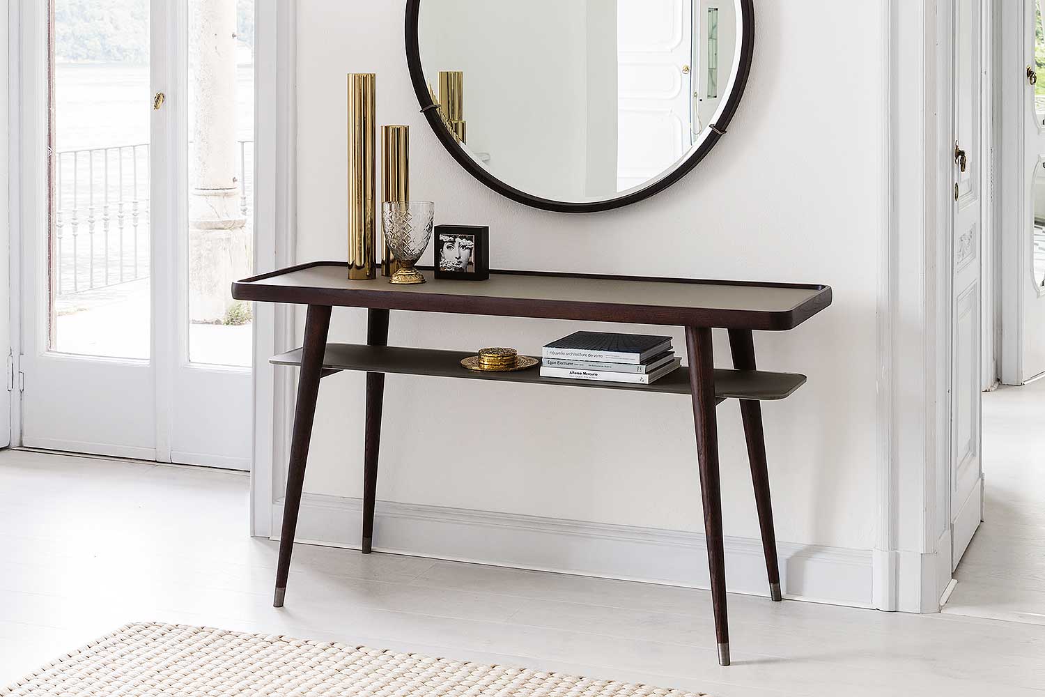 Chantal console table with Levante mirror by Porada