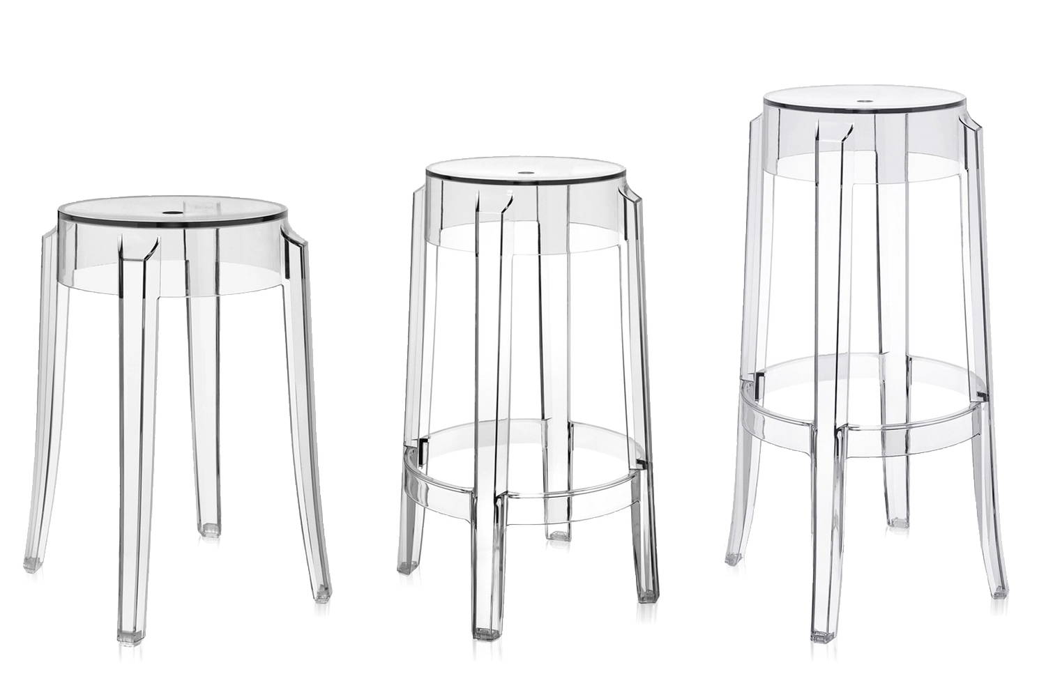 Charles Ghost Stool (Set of 2) Quickship by Kartell | room service