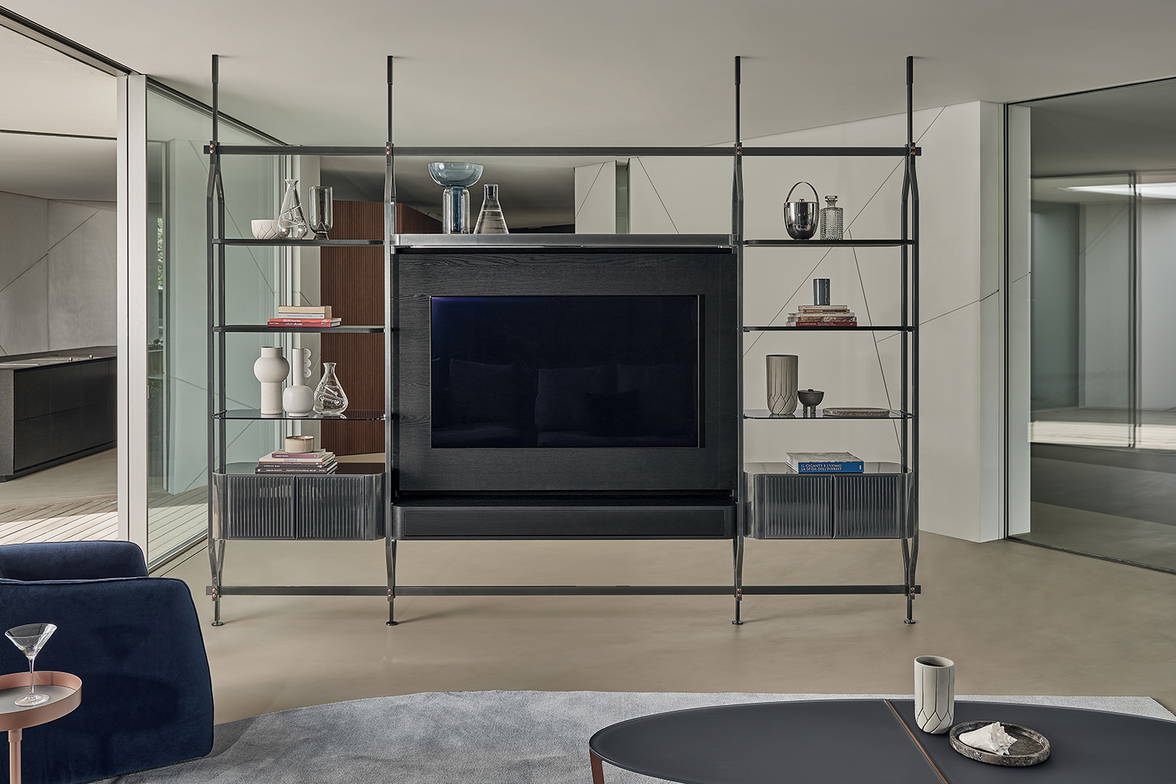 Charlotte TV bookcase designed by Shannon Sadler for Bontempi Casa Charlotte TV bookcase designed by Shannon Sadler for Bontempi Casa