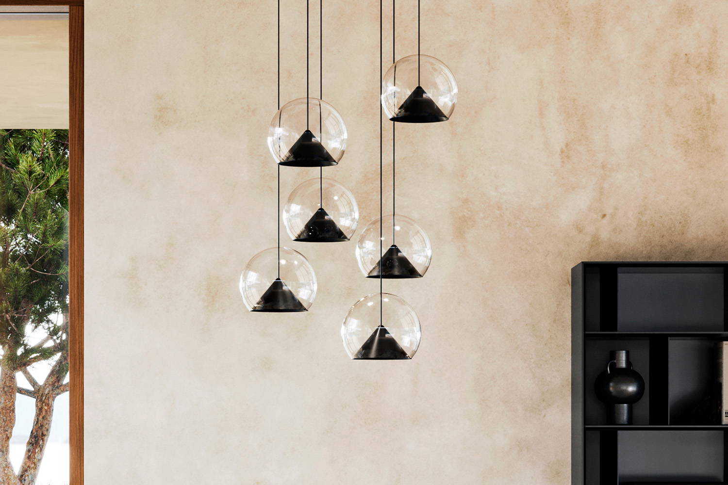Cherry suspension light pendants use GU5.3 12V 3000K LED bulbs