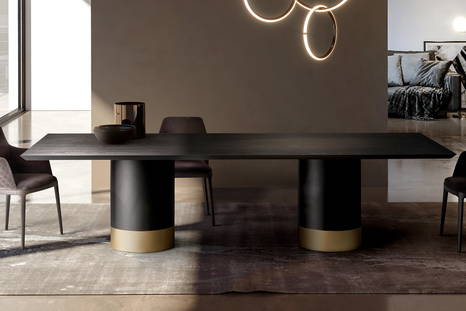 Cilindro double pedestal dining table designed by Ollen Pal for eforma