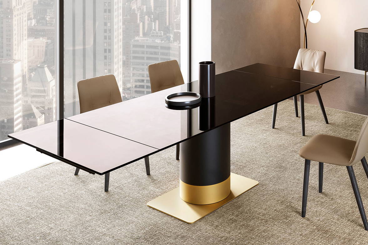 Cilindro extension dining table designed by Ollen Pal for eforma Cilindro extension dining table designed by Ollen Pal for eforma