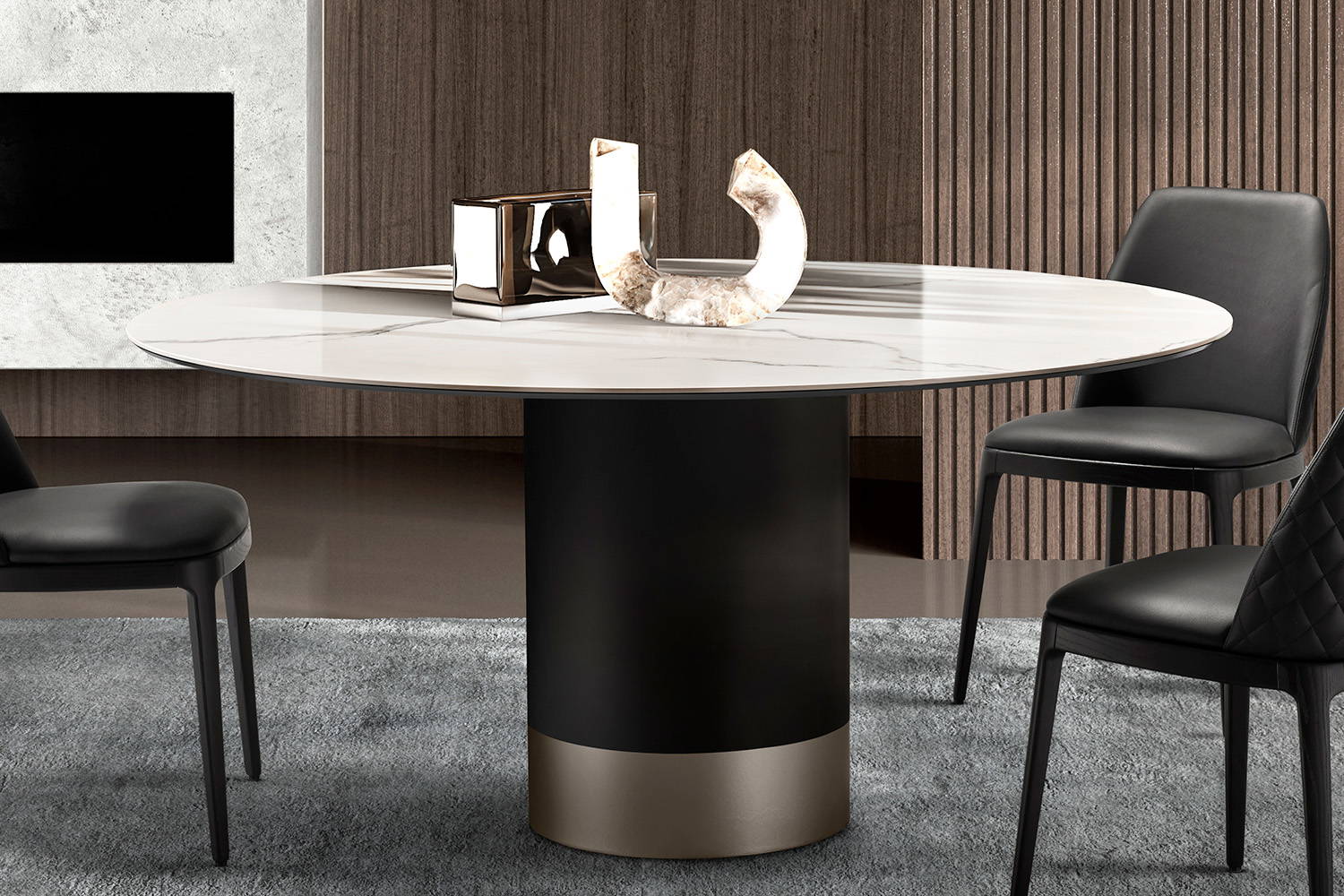 Cilindro round dining table designed by Ollen Pal for eforma