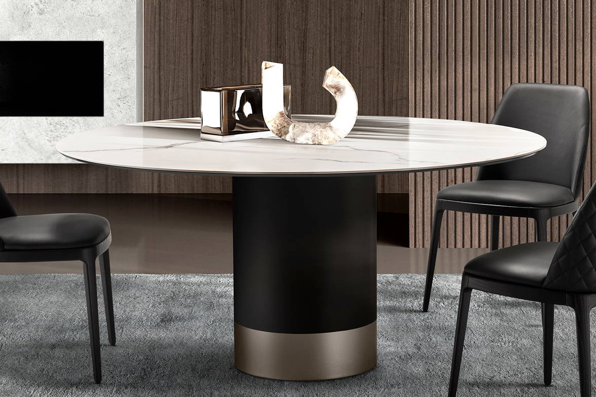 Cilindro round dining table designed by Ollen Pal for eforma Cilindro round dining table designed by Ollen Pal for eforma