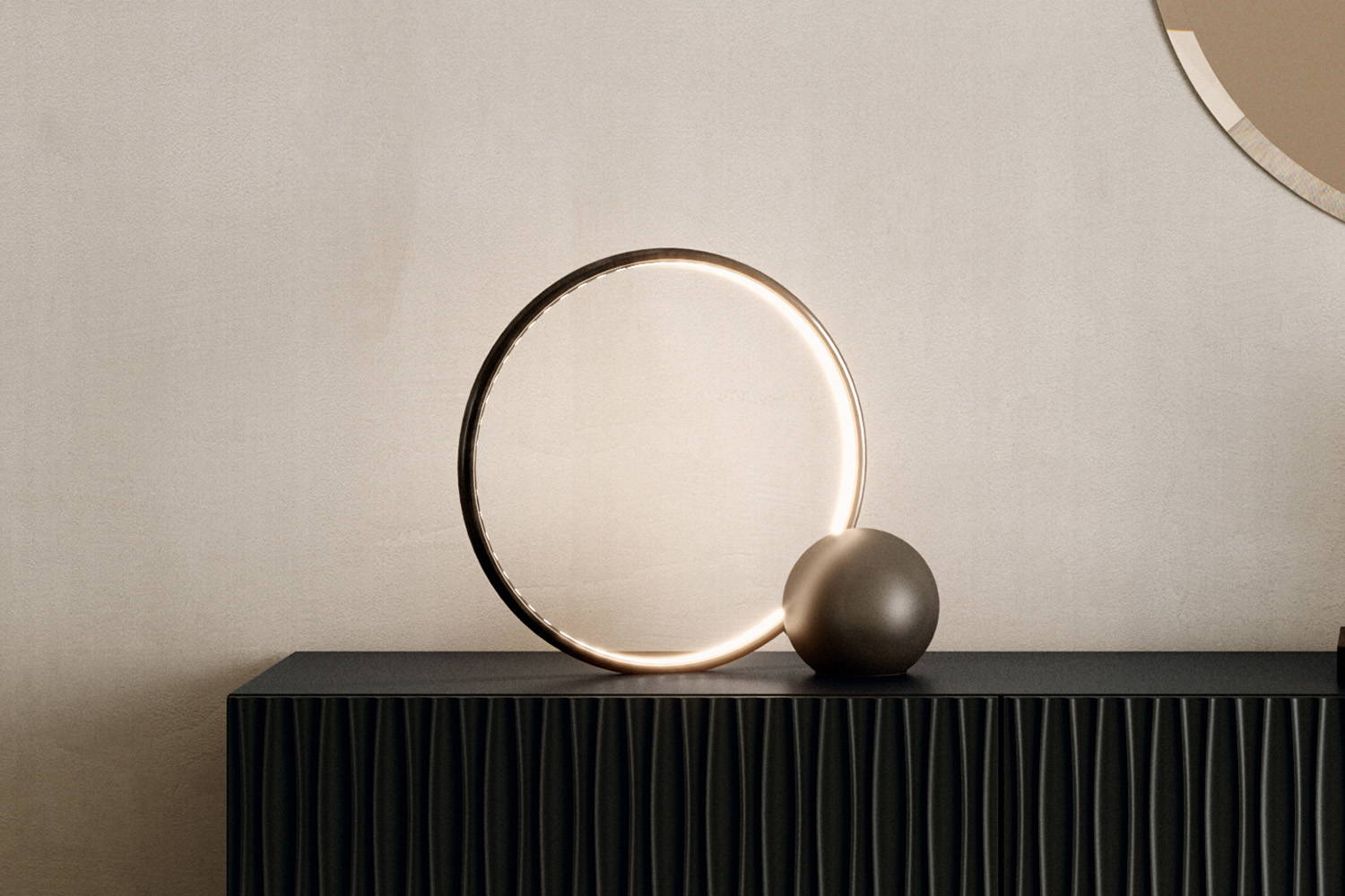 Circle table lamp designed by Studio F+B for Bontempi Casa