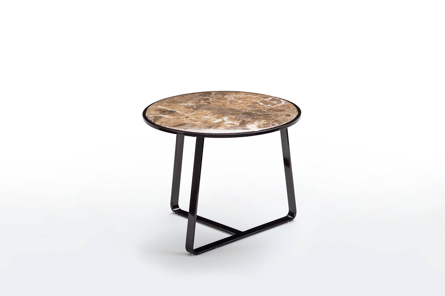 Circolo end table with top Emperador marble