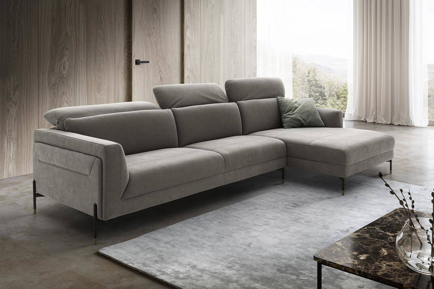 Claire sectional sofa with chaise by Nicoline Italia
