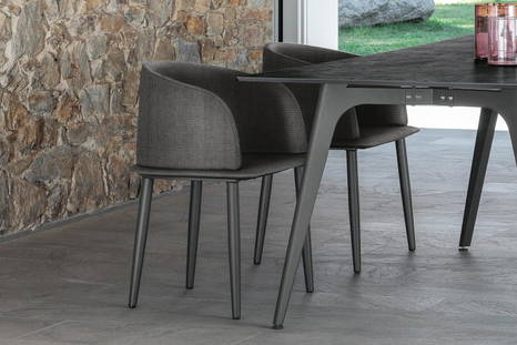 Cleo Alu dining armchairs by Talenti