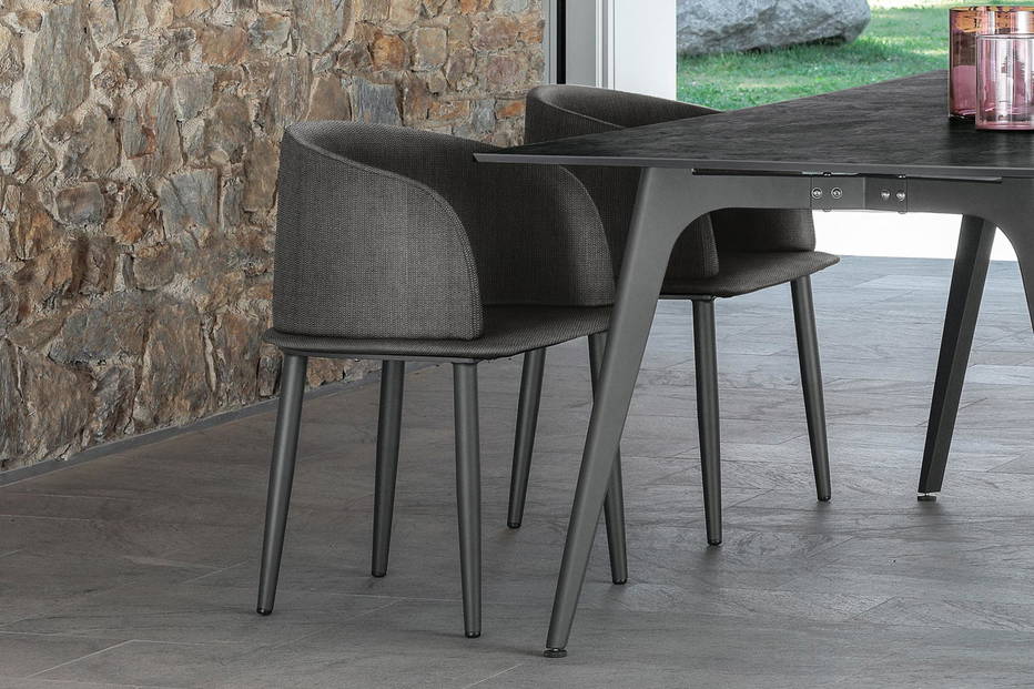 Cleo Alu dining armchairs by Talenti