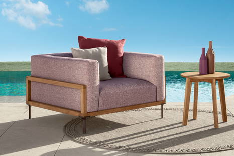 Cleo wood large lounge armchair by Talenti