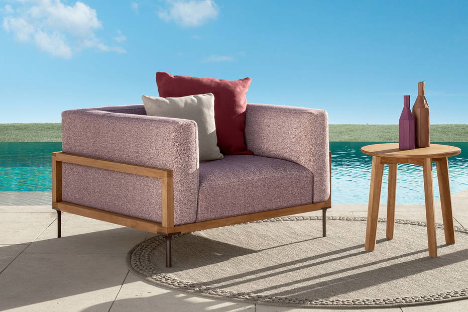 Cleo wood large lounge armchair by Talenti