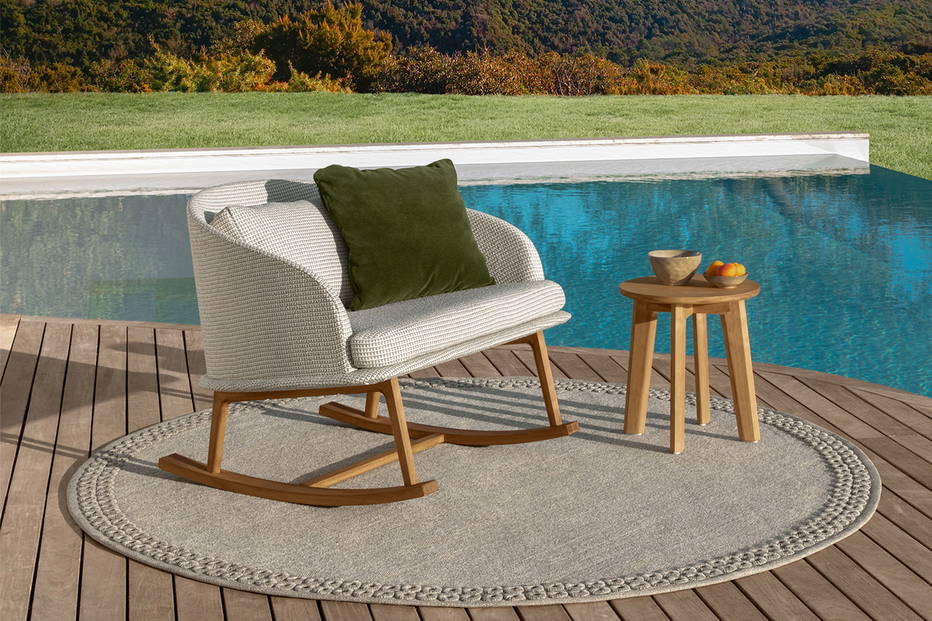 Cleo wood rocking armchair by Talenti