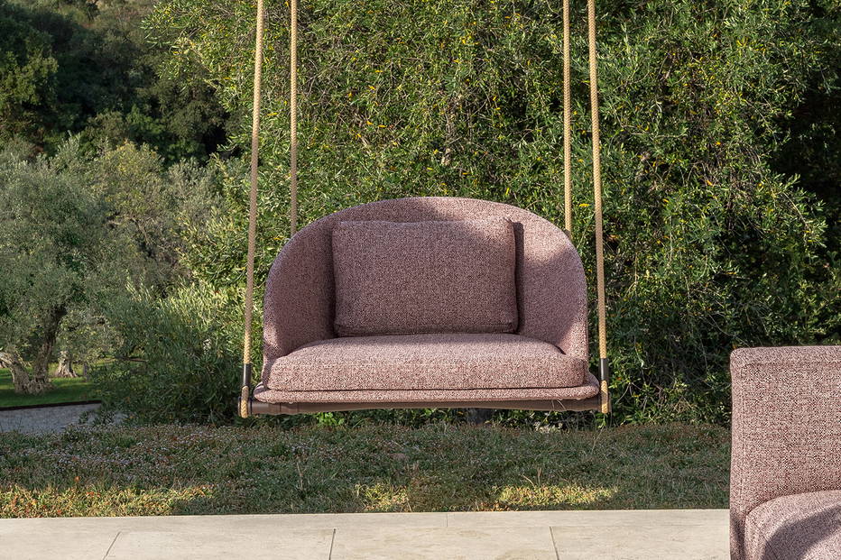 Cleo wood swing armchair by Talenti