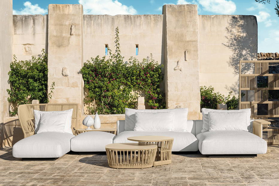Cliff Deco J-shape sectional sofa by Talenti