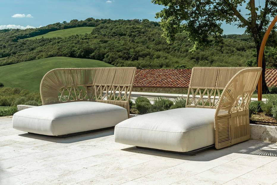 Cliff Deco rope chaise lounges by Talenti