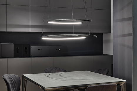 Comet suspension light over Duke dining table
