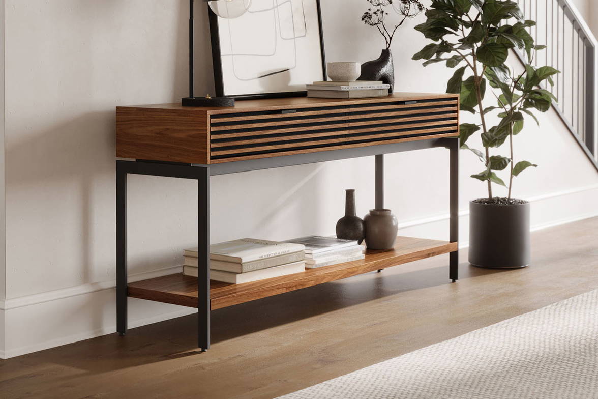 Cora 1173 Console Table is part of the Cora collection from BDI Cora 1173 Console Table is part of the Cora collection from BDI