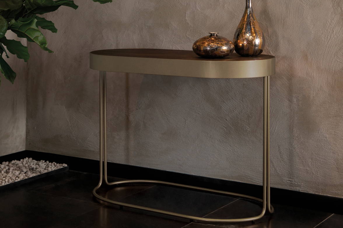 Cora Extension Console Table with stone bronze base Cora Extension Console Table with stone bronze base