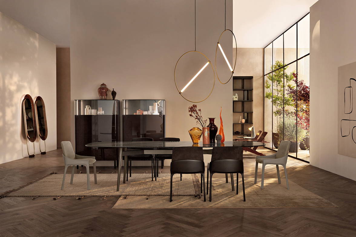 The Coral Beach dining table with Plie dining chairs. The Coral Beach dining table with Plie dining chairs.