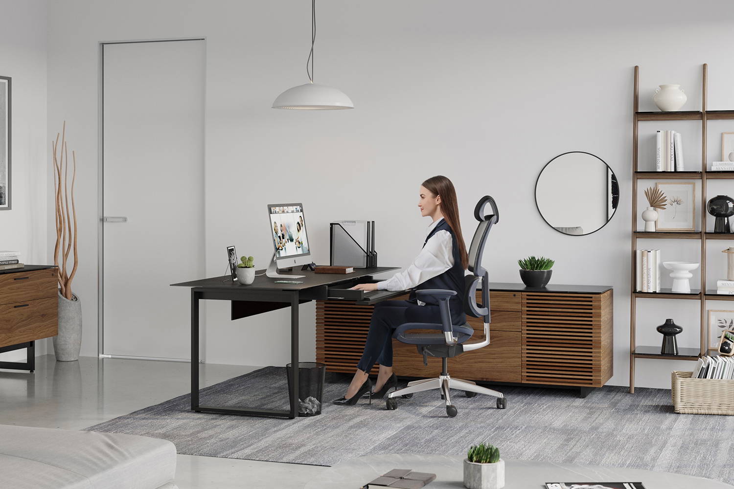 Corridor L Shaped Office Desk by BDI | room service 360°
