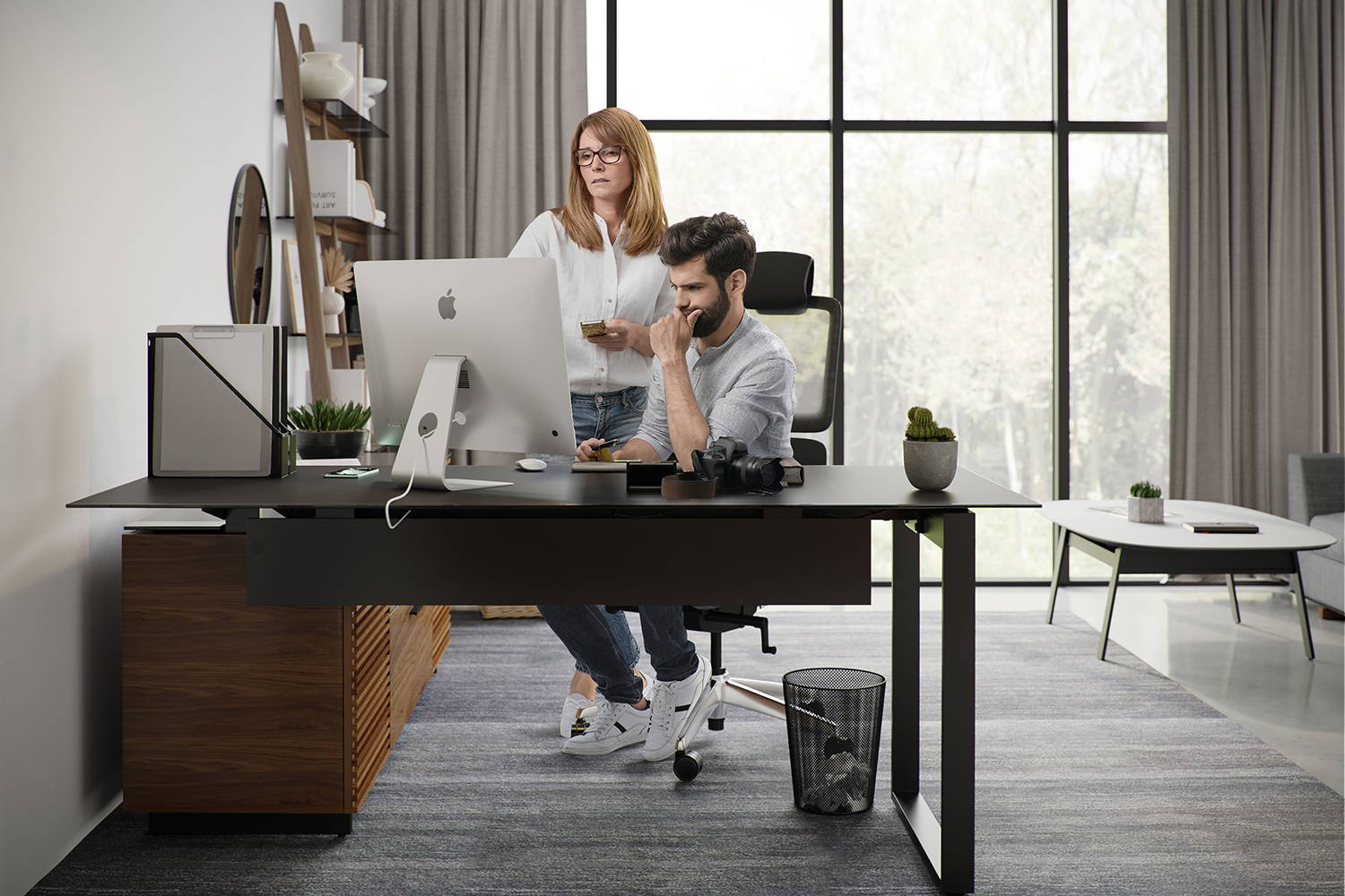 Corridor L Shaped Office Desk by BDI | room service 360°