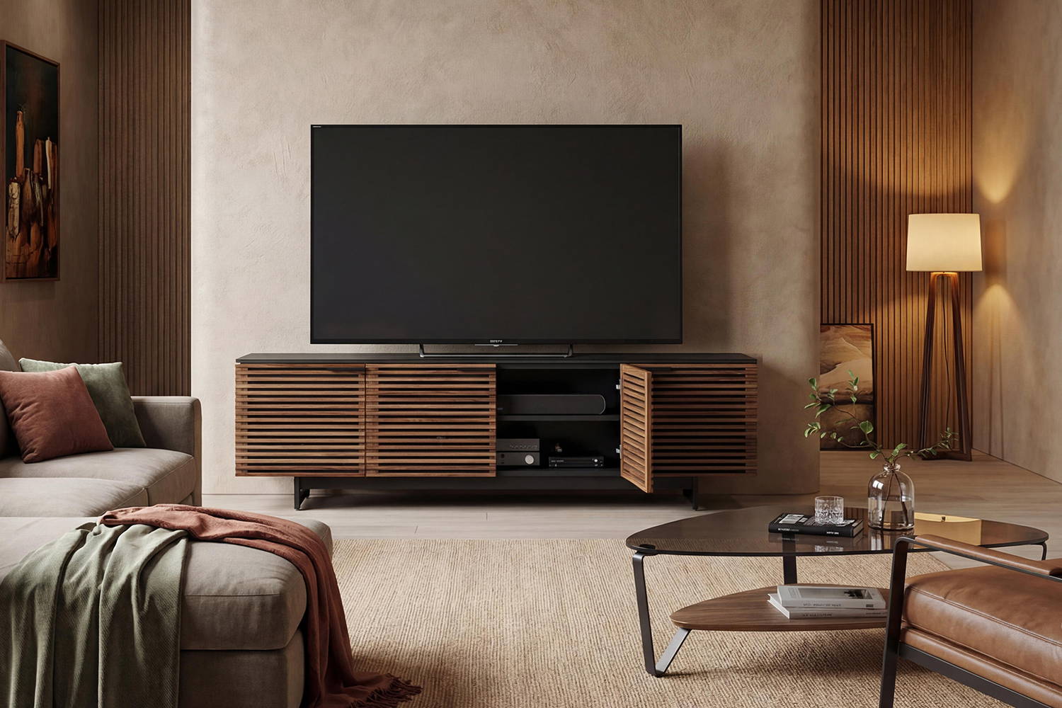 バンブー　NEWスクリーン3連 Corridor 8173 Low Media Cabinet by BDI | room service 360°